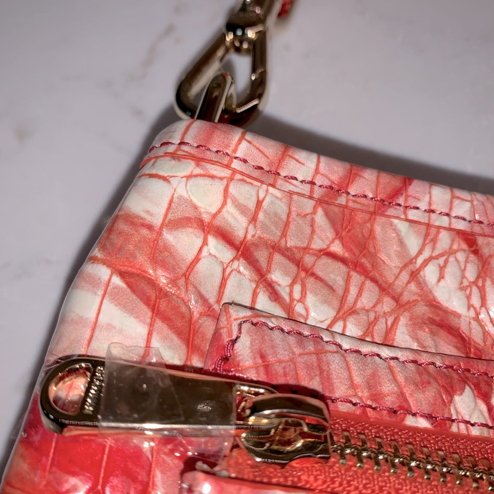 Brahmin Vida Crossbody In Pink Flamingo Mrlbourne With Flamingo Tassel - Picture 7 of 16